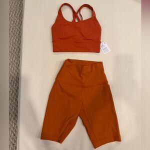 Lululemon bra top and shorts set